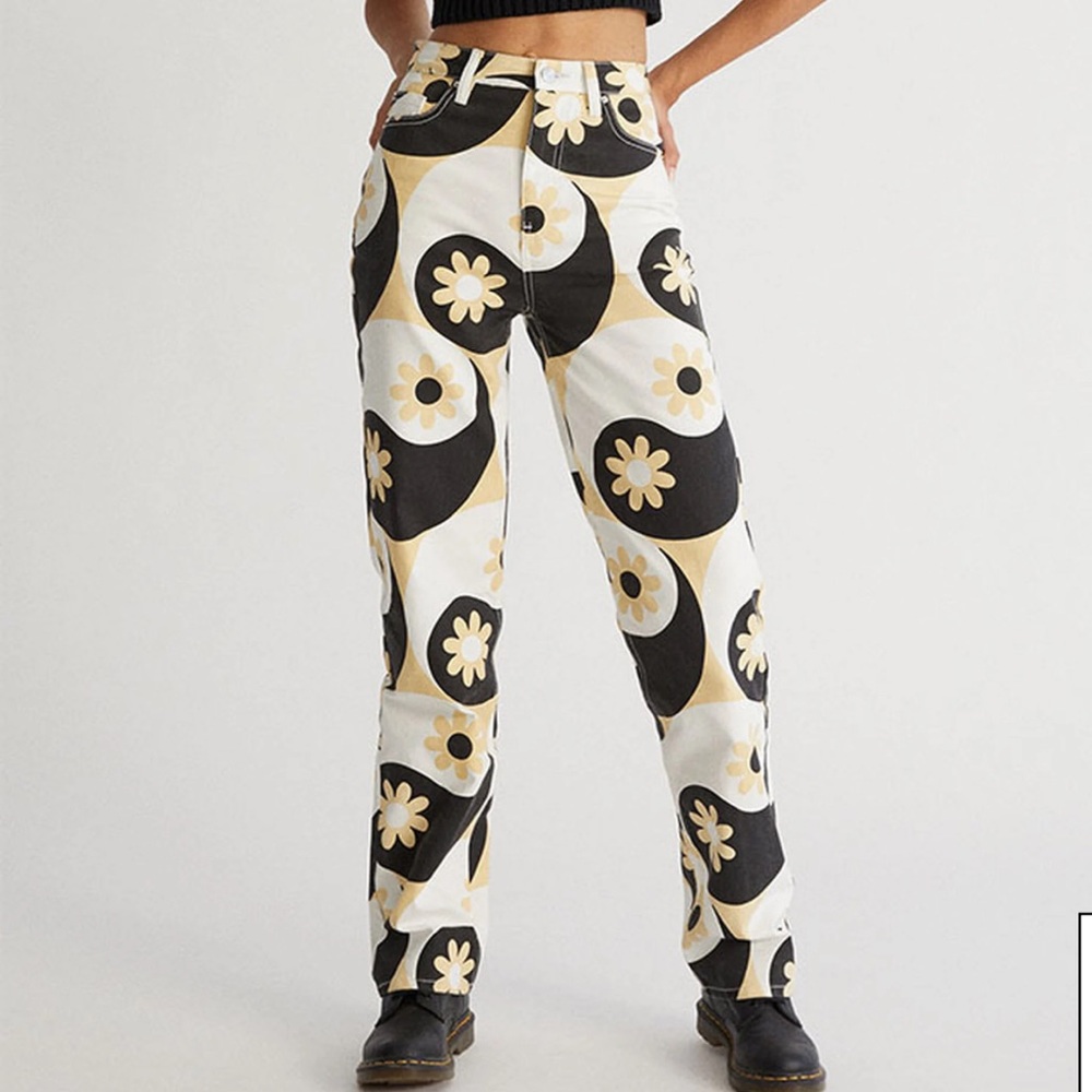Pacsun Eco Flower Yin & Yang Boyfriend Jeans